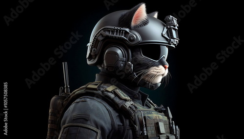 Cute Soldier Cat in Uniform , Background , Music Cover Art, Decor Art , Poster, Design, Wallpaper , Art, 3D , Aspect Ratio 16:9