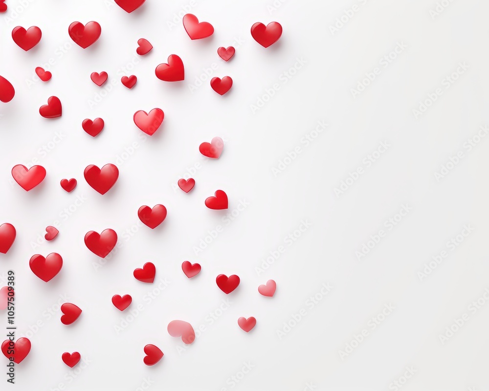 Red hearts on white Red hearts on white