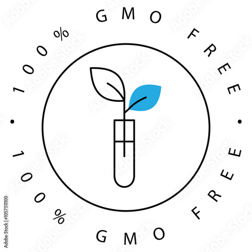Non-GMO Plant Tube Eco Vector Symbol ICon Design