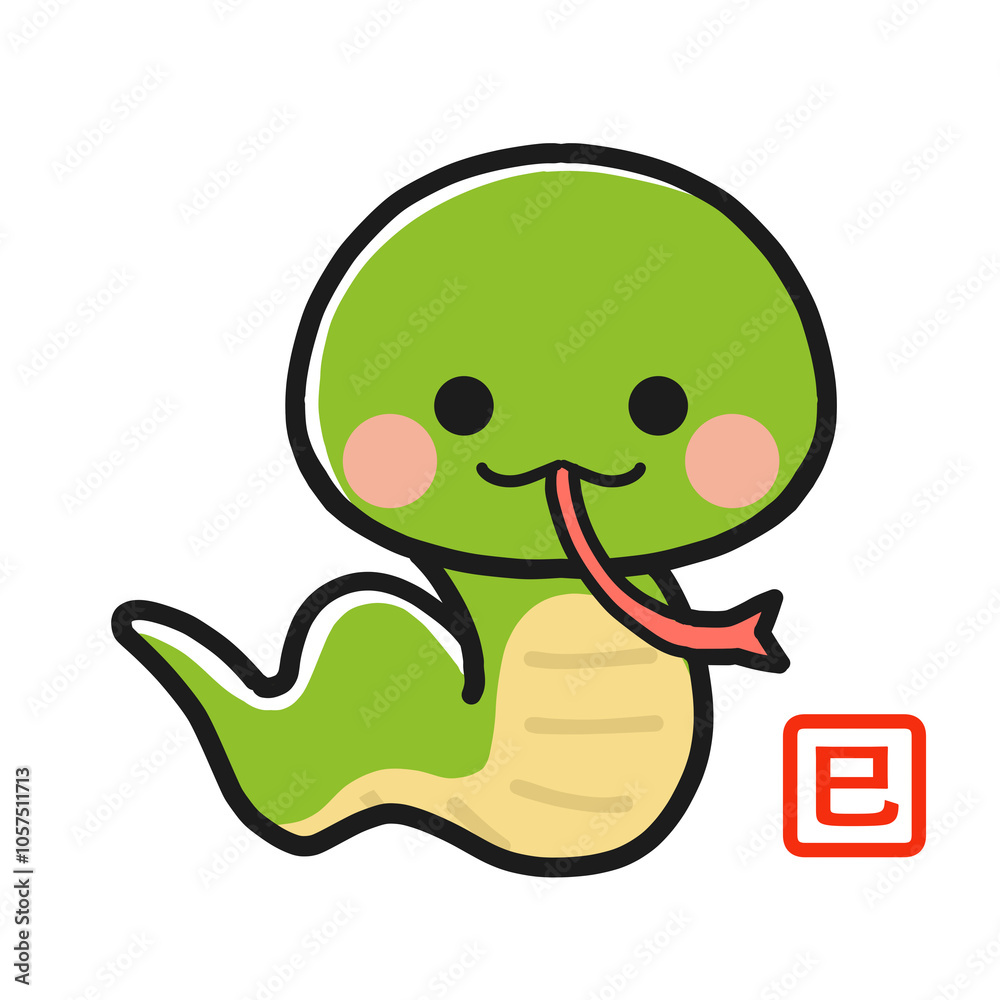 Fototapeta premium 巳年の年賀状素材 へび