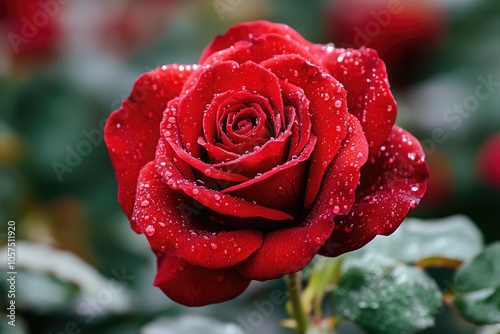 close up leaves rose flower with bokeh