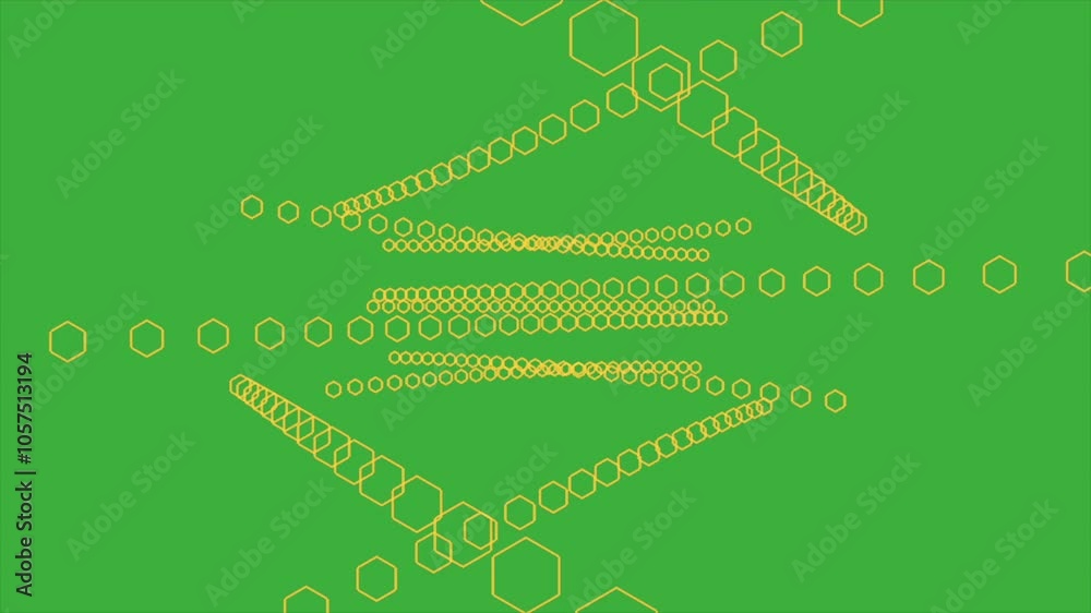 Animation video abstract hexagon sign moving on green screen background