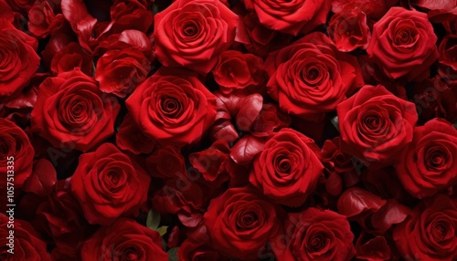 Red roses closeup