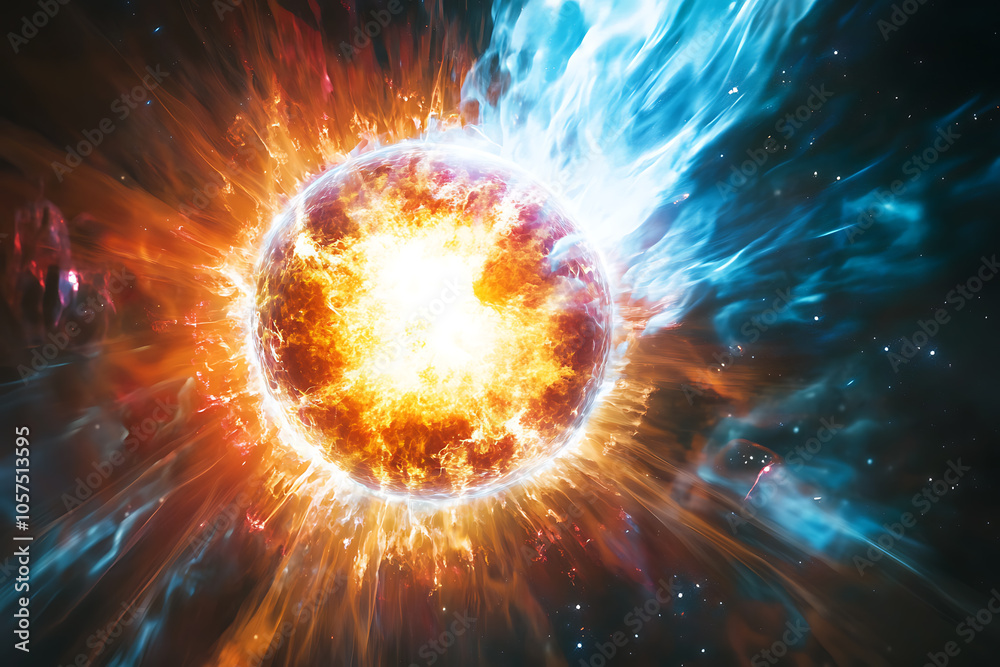 The image displays a highly detailed structure of a neutron star, featuring its dense, compact core surrounded by intense magnetic fields The image displays a highly detailed structure of a neutron star, featuring its dense, compact core surrounded by intense magnetic fields
