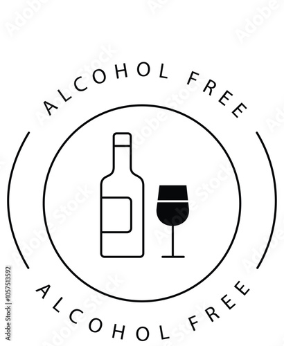 Wine Bottle Prohibited Alcohol Icon Design