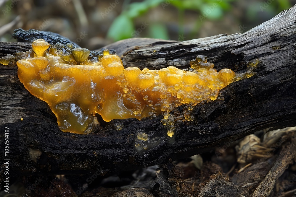 Golden-Cracked Decay on Petrified Wood Golden-Cracked Decay on Petrified Wood