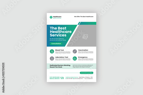 Healthcare flyer design, Medical Flyer Template.