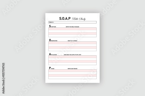 SOAP Bible Study, Prayer Journal KDP interior Design