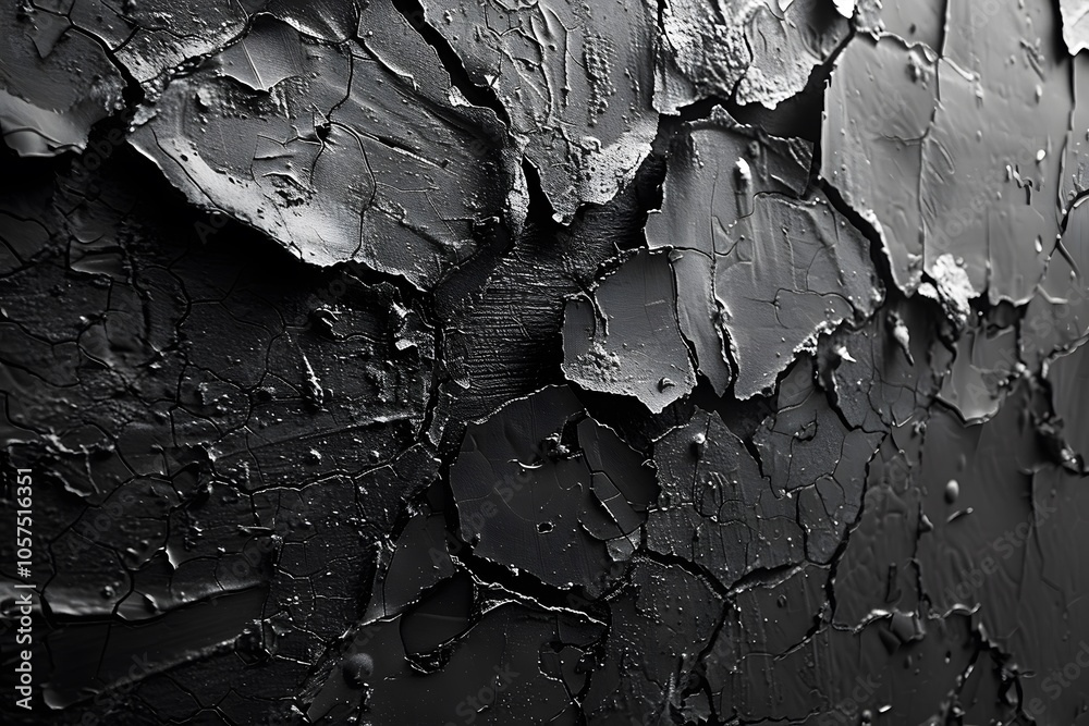 Textured Black Surface with Cracked Paint Patterns Textured Black Surface with Cracked Paint Patterns