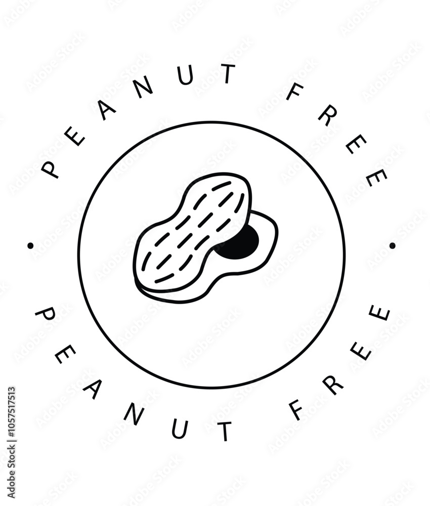 Organic Peanut-Free Eco Vector Icon Design Organic Peanut-Free Eco Vector Icon Design