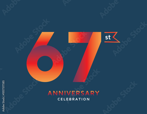67st anniversary colorful