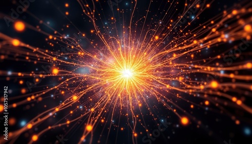 Abstract image showcasing a burst of light and particles, resembling a cosmic explosion.Generate AI