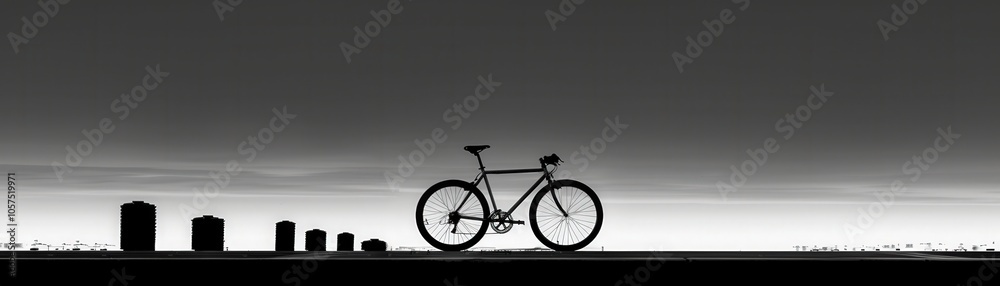 A bicycle is the main focus of this black and white photo A bicycle is the main focus of this black and white photo