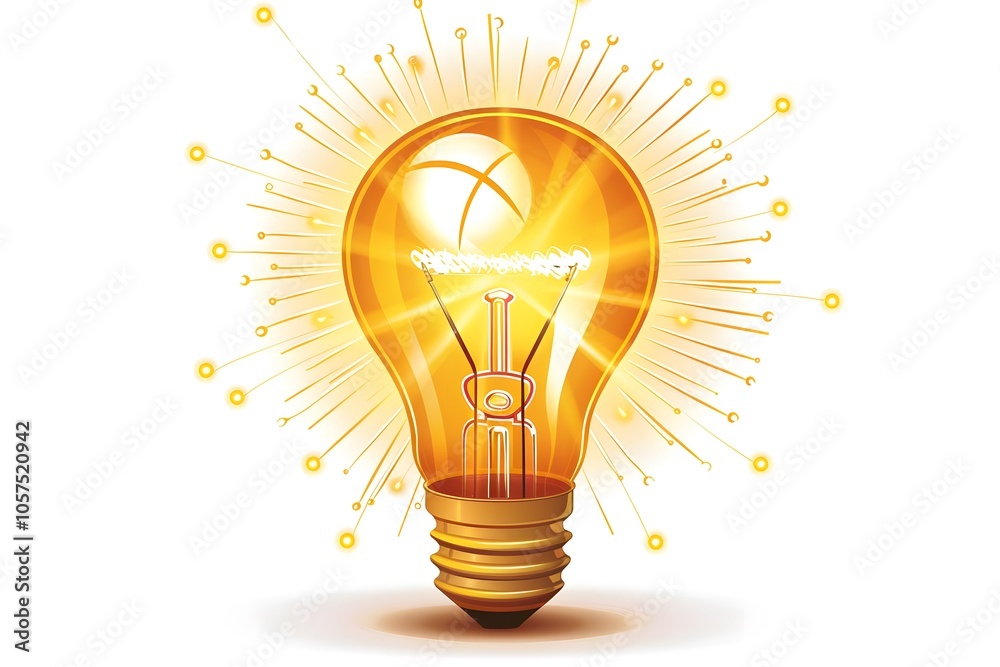 Bright Idea: A Radiant Light Bulb Illustration