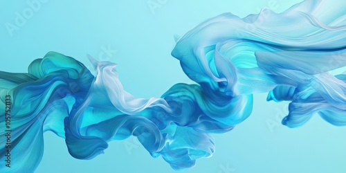 A blue backdrop features aqua hued lines combined with an imitation of smoke, creating an intriguing visual effect with a vibrant blue and aqua theme. photo