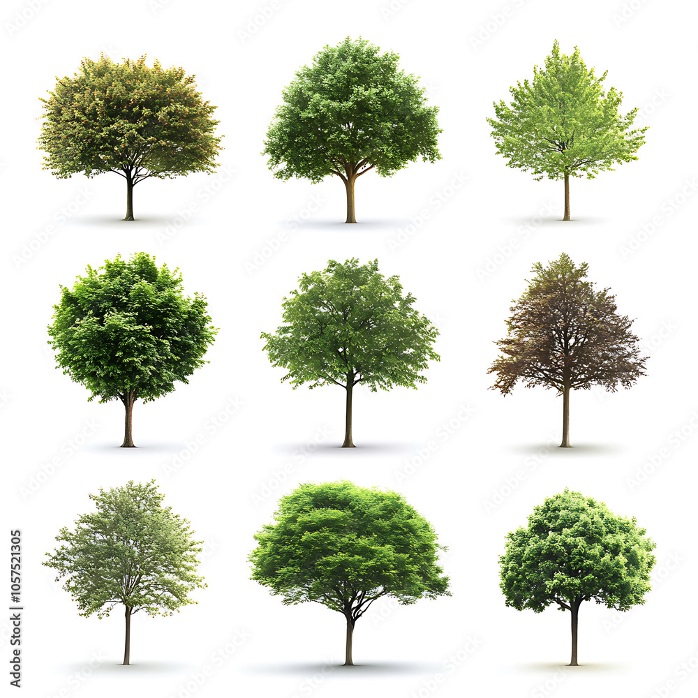 Fototapeta premium High definition collection tree isolated on a white background
