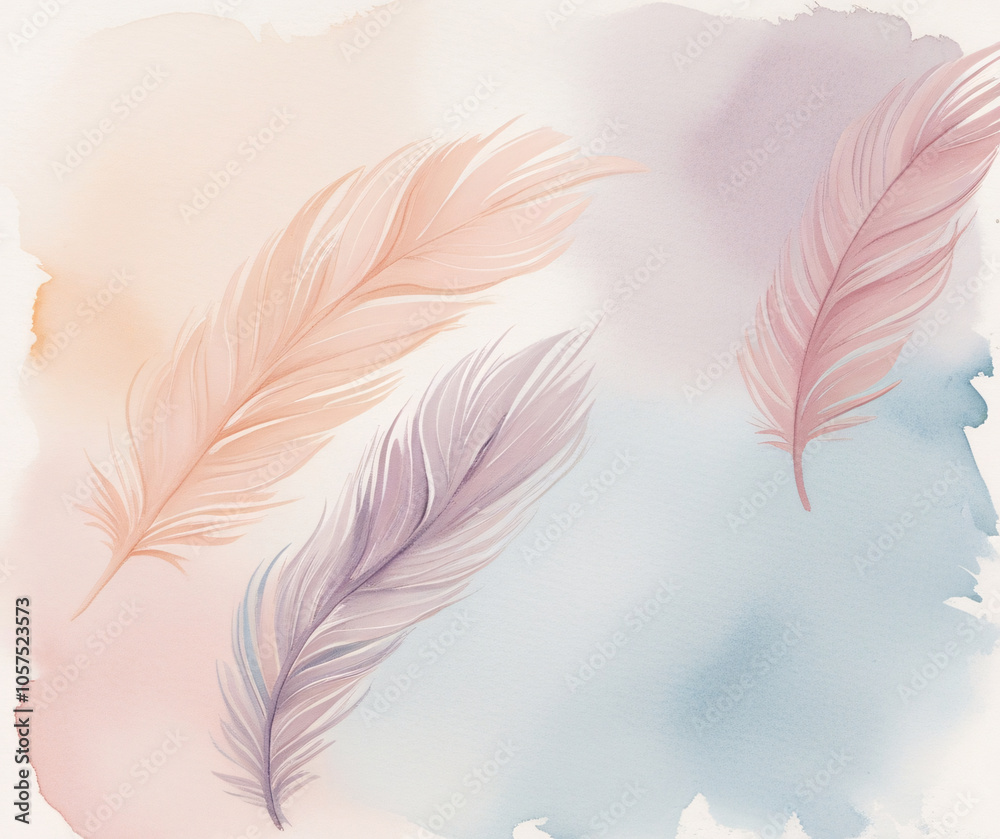 Naklejka premium Colourful Feathers Background