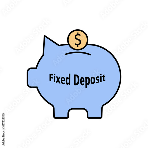 Fixed Deposit Icon vector art image.