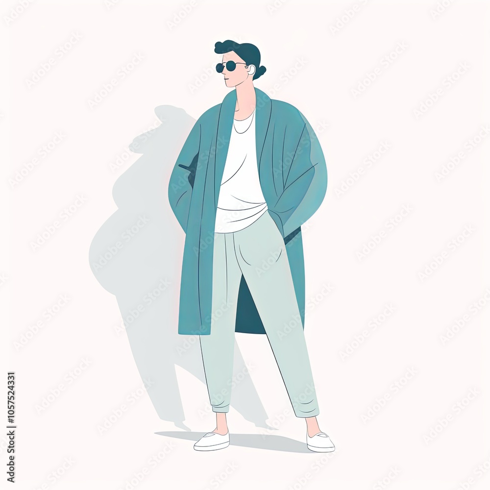 Stylish minimalist character illustration Stylish minimalist character illustration