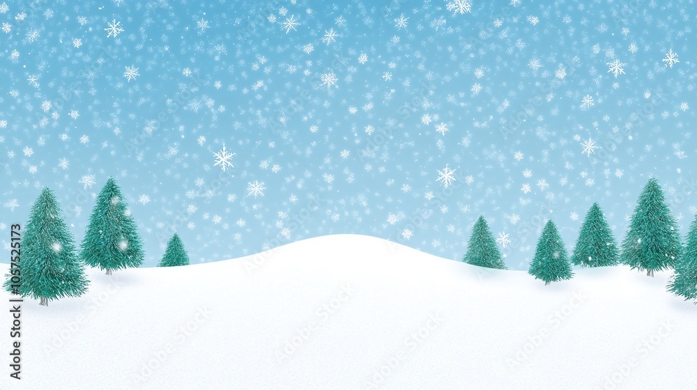 Artistic Christmas Holiday Card Design with Winter Scene Artistic Christmas Holiday Card Design with Winter Scene