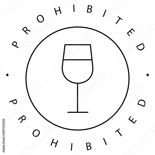 No Drinking Wine Bottle Prohibited Vector Icon Design
