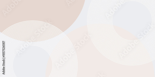 Wallpaper Mural White geometric abstract background overlap layer on bright space with lines effect decoration. Modern graphic design element circles style concept for banner. Torontodigital.ca