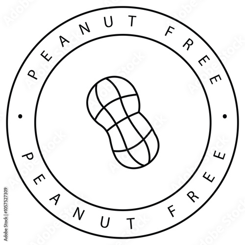 Eco Label Icon Peanut-Free Certification Vector Icon Design