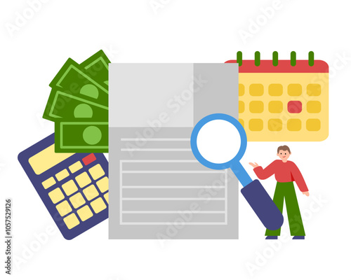 Tax adjustments. Vector simple color flat illustration.