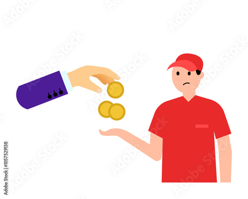 Minimum wage, salary. Vector simple color flat illustration.