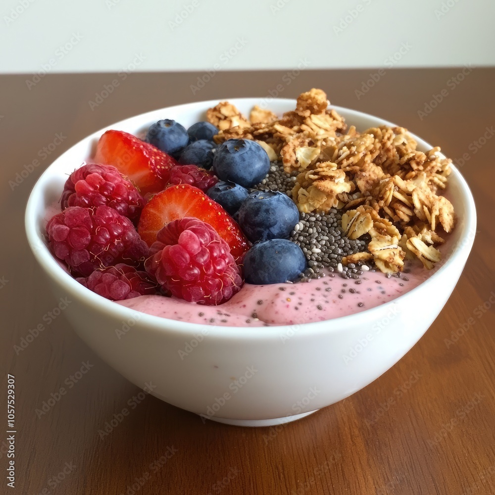 Delicious Yogurt Bowl with Fresh Berries and Granola Delicious Yogurt Bowl with Fresh Berries and Granola