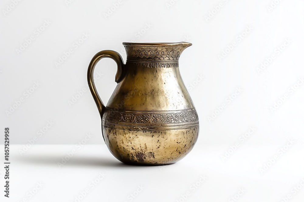 Antique brass vase isolated on white background. Antique brass vase isolated on white background.