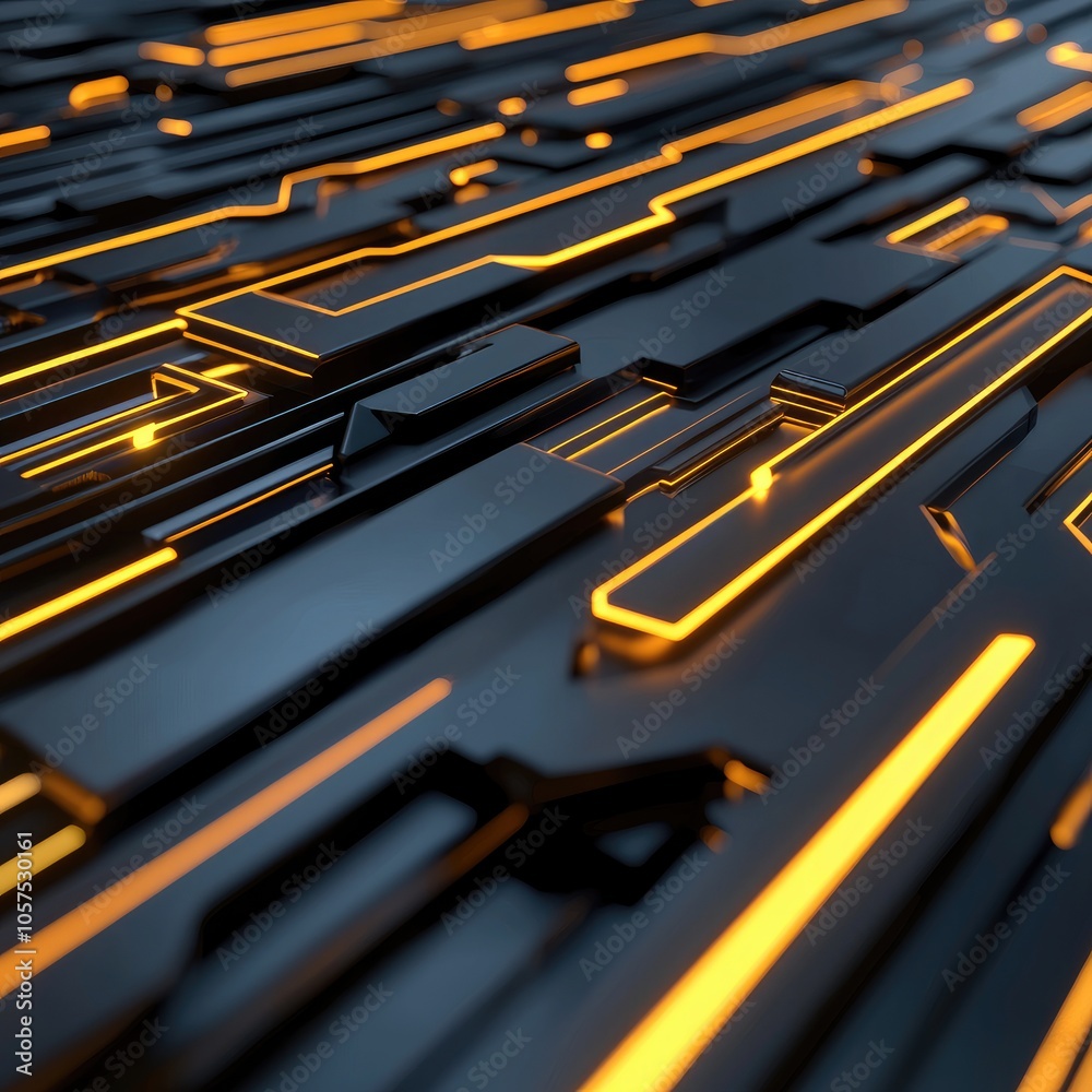 Abstract Technology Background with Neon Lines Abstract Technology Background with Neon Lines