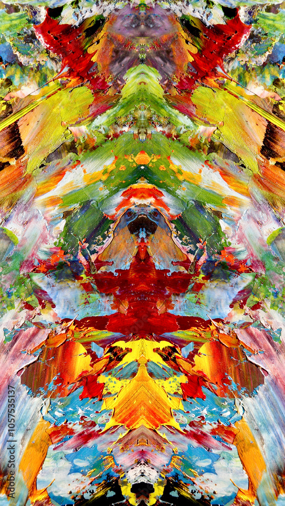 Fototapeta premium Abstract background art . Ethnic pattern. Mixtures of oil paint. Trendy hand painting canvas. Wall decor and Wall art prints Idea. 3D Texture. Art object