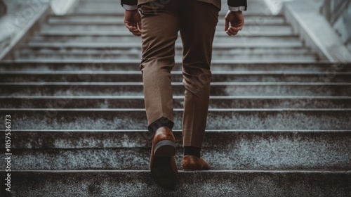 Man Walking Up Stairs