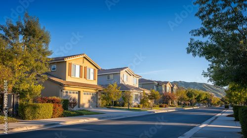 serene suburban neighborhood with houses, showcasing property loans impact