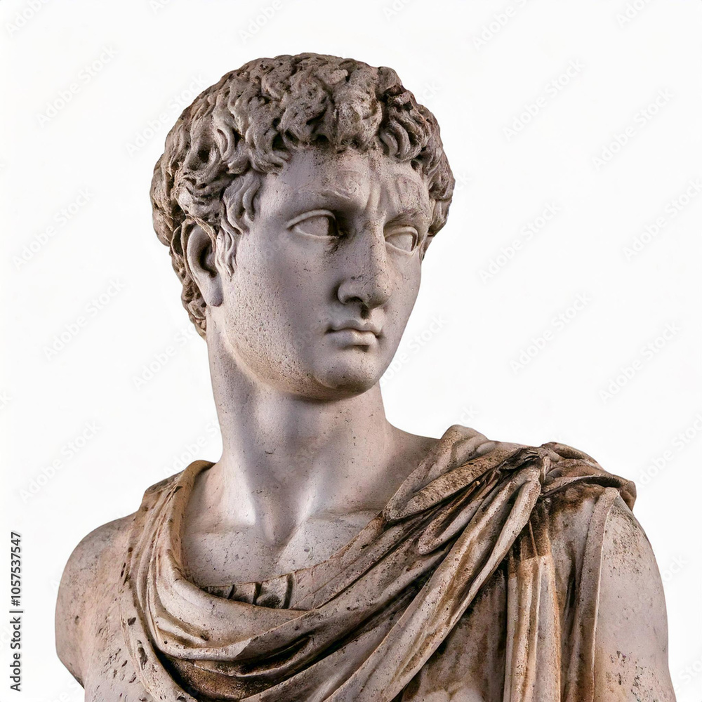 Obraz premium Sculpture Rome ceasar isolated on white background studio shot