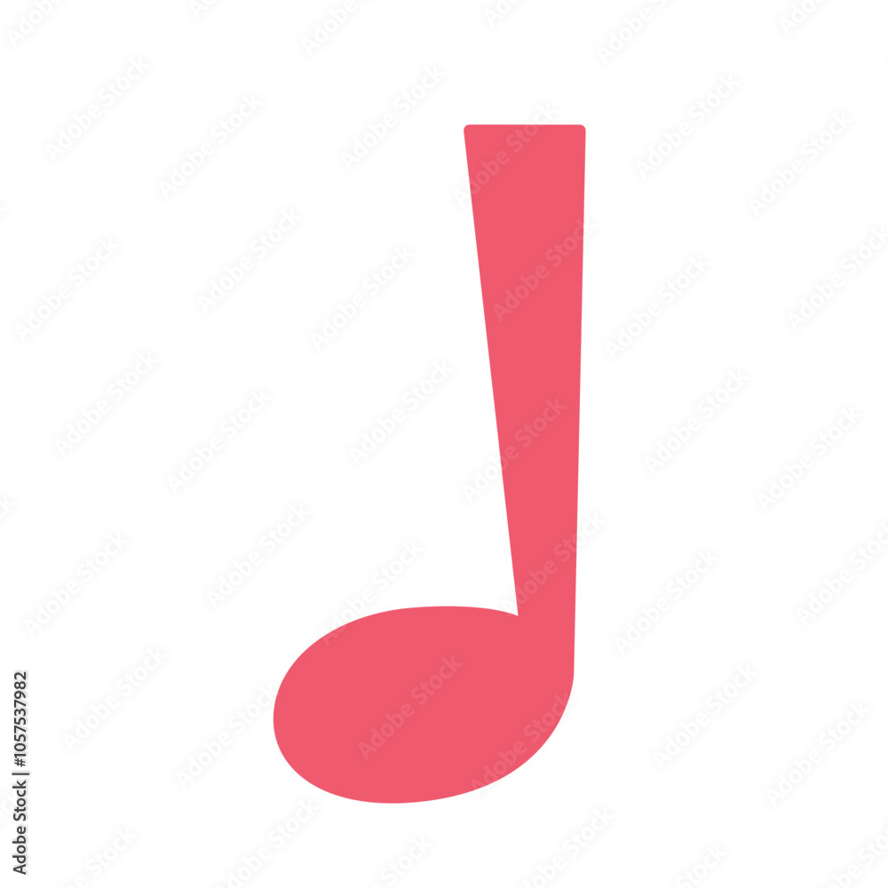 Music Notes in Flat Vector Style, Minimalist Flat Vector Musical Notes in Vibrant Colors