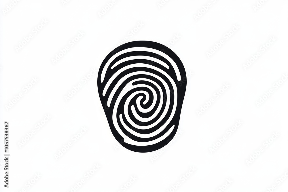 Simple outline of a fingerprint, symbolizing investigation and the identity of a suspect in a clean design, symbolizing mystery and focus Simple outline of a fingerprint, symbolizing investigation and the identity of a suspect in a clean design, symbolizing mystery and focus