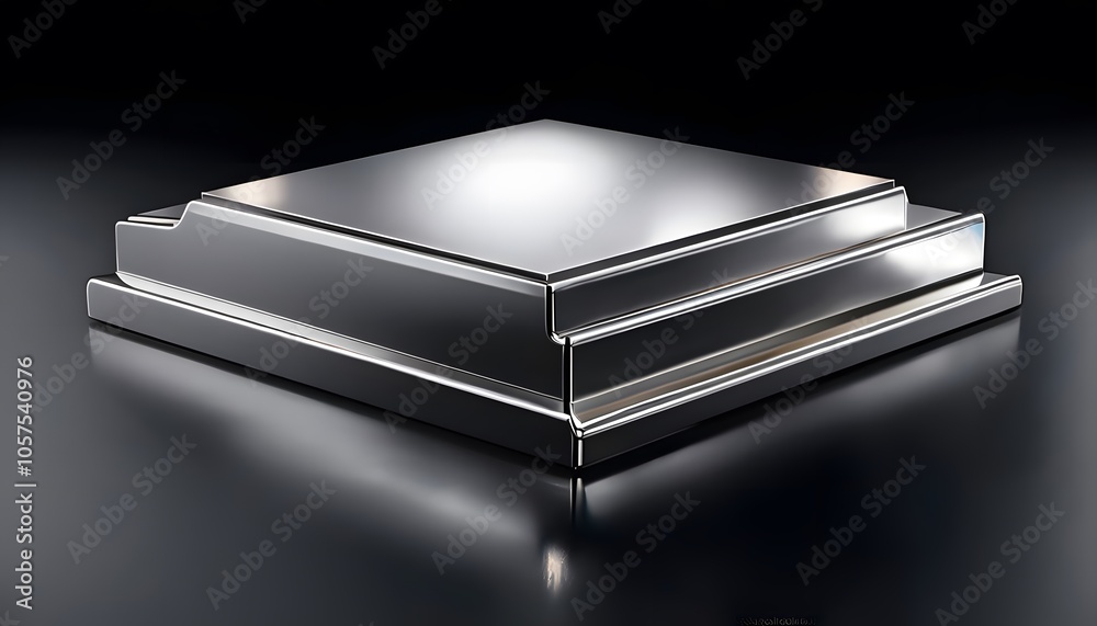 Modern Silver Podium with Sleek Edges Modern Silver Podium with Sleek Edges