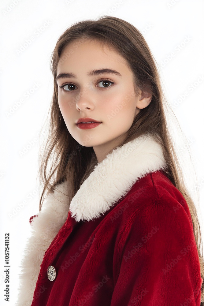 Young beautiful beauty Christmas dress on white background, Christmas beauty wallpaper Young beautiful beauty Christmas dress on white background, Christmas beauty wallpaper