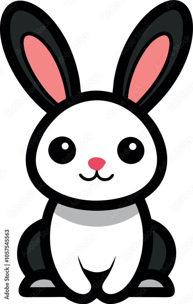 Obraz premium Happy Bunny, Rabit template vector art illustration