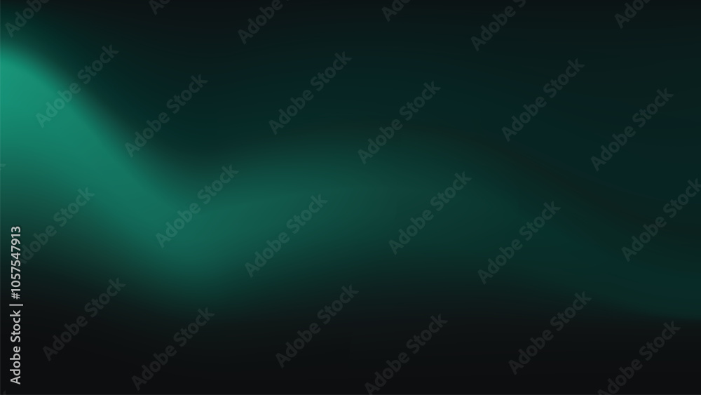 Dark emerald green gradient background with glowing light wave design. Vector illustration Dark emerald green gradient background with glowing light wave design. Vector illustration