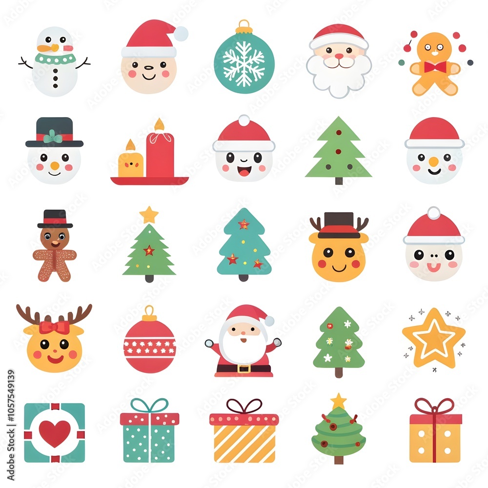 Christmas Ornaments with Santa Claus, Reindeer, and Snowman element collection Christmas Ornaments with Santa Claus, Reindeer, and Snowman element collection