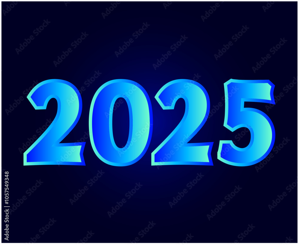 2025 Happy New Year Abstract Blue Cyan Realistic Typography Numbers Design Vector Illustration 2025 Happy New Year Abstract Blue Cyan Realistic Typography Numbers Design Vector Illustration