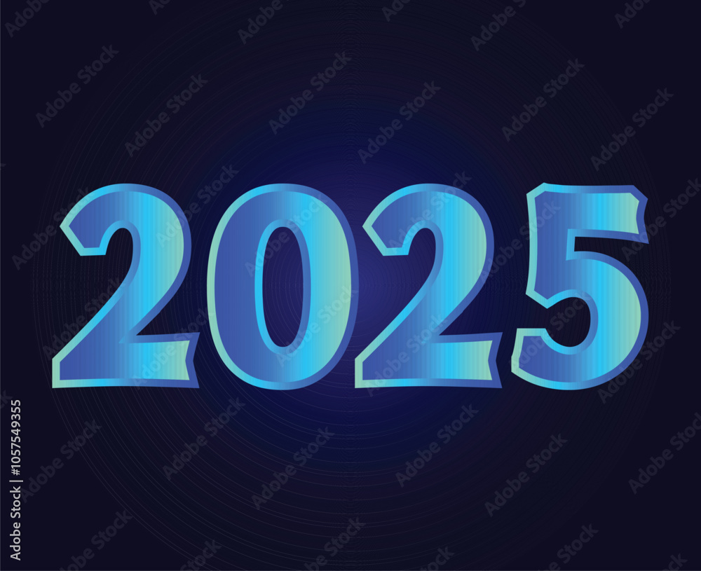 2025 Happy New Year Abstract Blue Cyan Realistic Typography Numbers Design Vector Illustration 2025 Happy New Year Abstract Blue Cyan Realistic Typography Numbers Design Vector Illustration