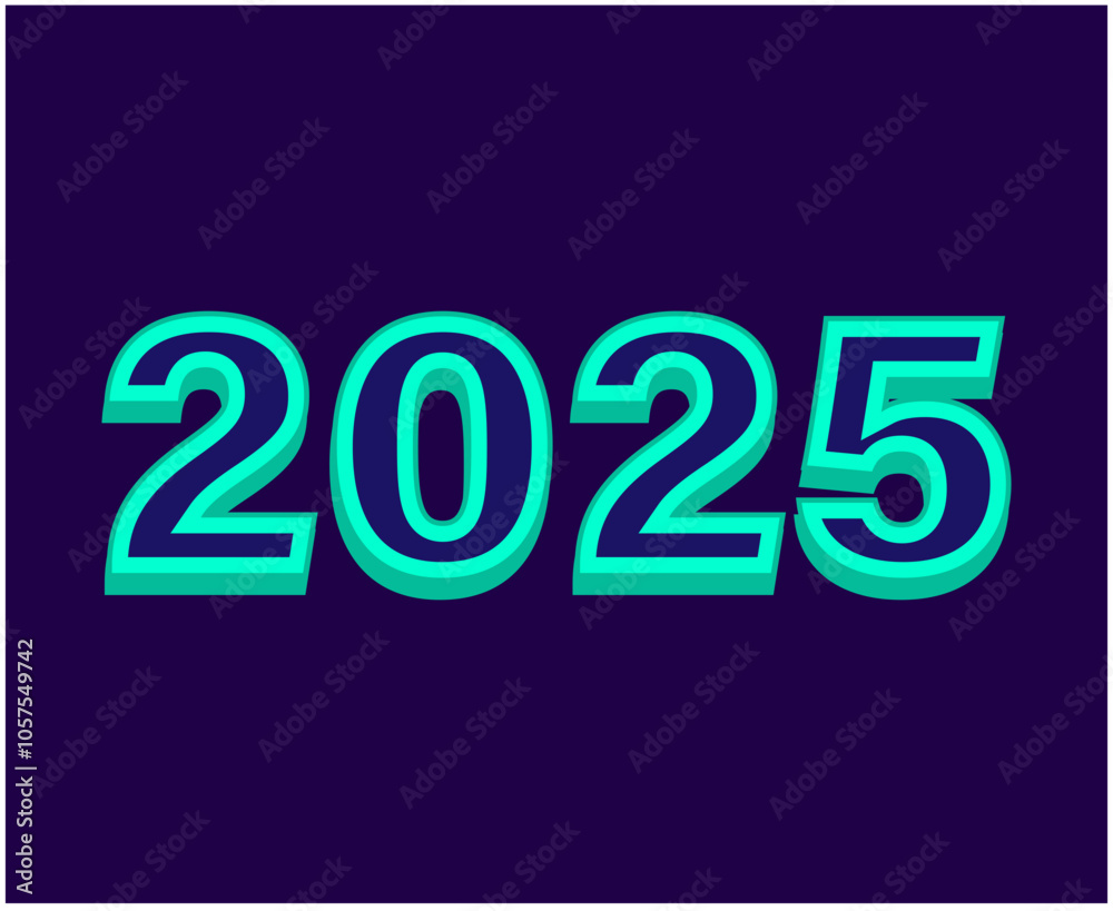 2025 Happy New Year Abstract Blue And Cyan Typography Numbers Design Vector Illustration 2025 Happy New Year Abstract Blue And Cyan Typography Numbers Design Vector Illustration