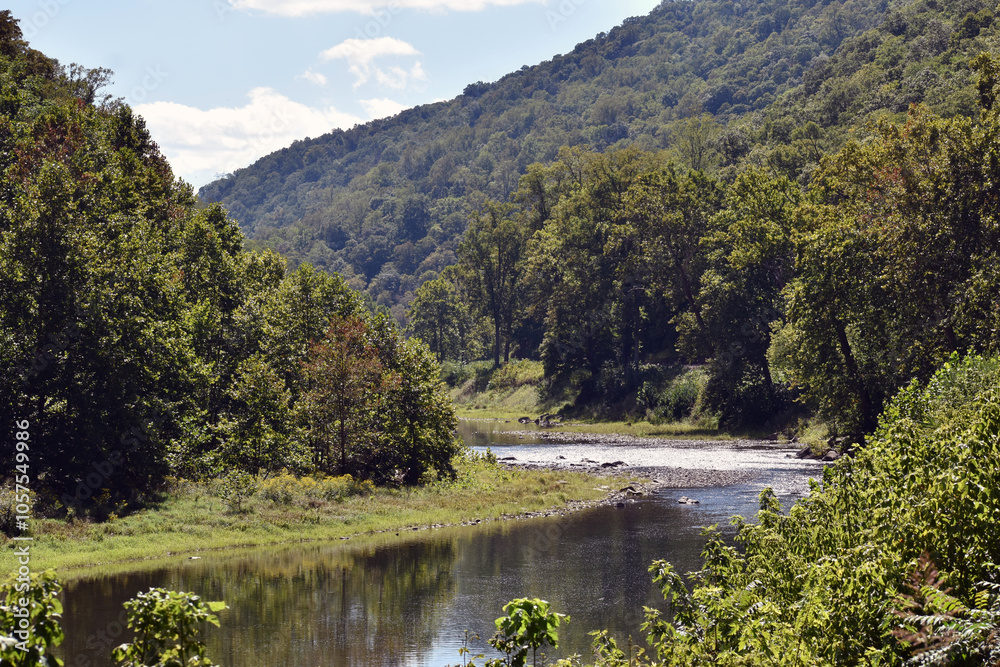 South Potomac River winding through Appalachian Mountains South Potomac River winding through Appalachian Mountains