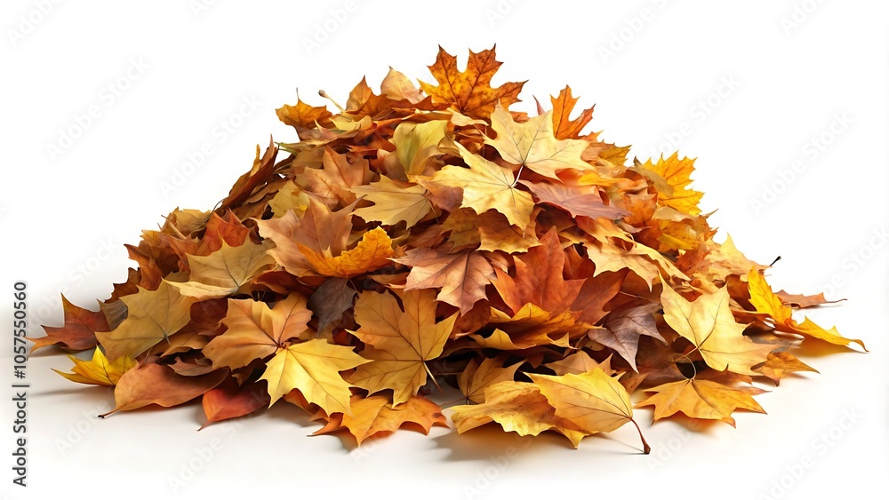 Pile of Autumn Leaves on White Background Pile of Autumn Leaves on White Background