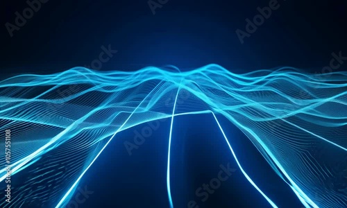 Abstract Blue Wave Data Stream 