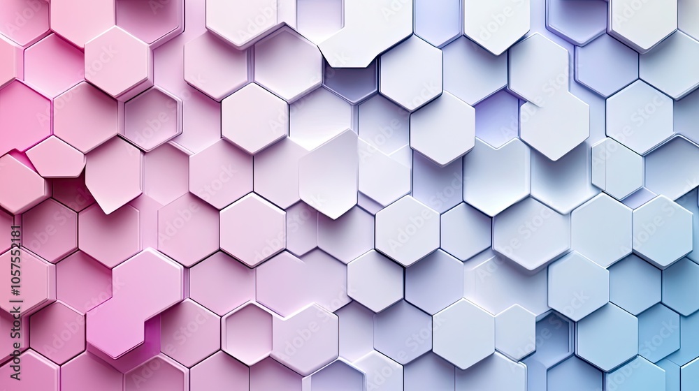 Abstract Pattern of 3D Hexagons in Pink, Purple, and Blue Abstract Pattern of 3D Hexagons in Pink, Purple, and Blue